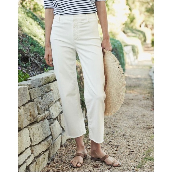 Frank & Eileen Pants - Frank & Eileen Kinsale Performance Straight Leg Pants Corduroy Vintage White 8